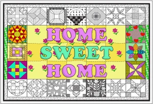 Home Sweet Home Quilt - Giant Coloring Poster for All Ages