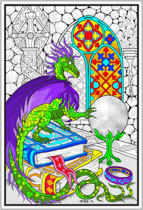 Dragon Crystal Ball - Giant Coloring Poster
