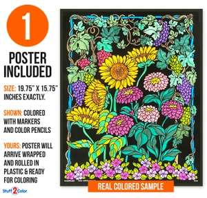 Sunflower Garden - Velvet Coloring Poster