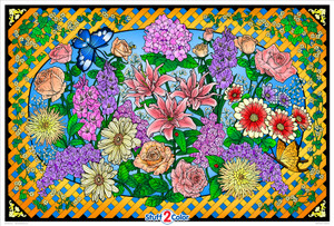 Flower Explosion - Giant Coloring Poster