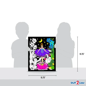 Night Princess - Fuzzy Coloring Poster for Kids & Adults