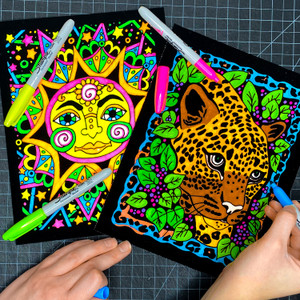 Super 18 Pack Fuzzy Velvet Coloring Posters (Original Edition)