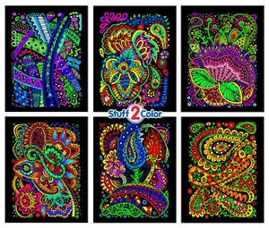 Tangles - Fuzzy Velvet Coloring Poster 6-Pack