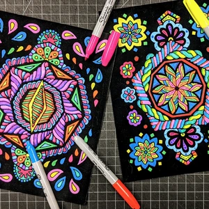 Super 18 Pack of Fuzzy Velvet Coloring Posters (Dynamic Edition)