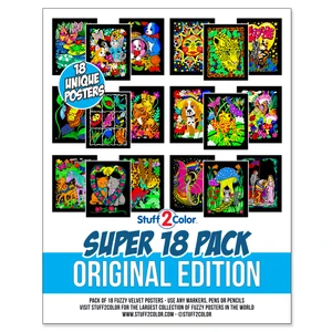 Pick 3 - Create Your Own Bundle of 54 Fuzzy Coloring Posters (Group Arts and Crafts, After School, Care Facilities)