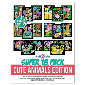 Pick 3 - Create Your Own Bundle of 54 Fuzzy Coloring Posters (Group Arts and Crafts, After School, Care Facilities)