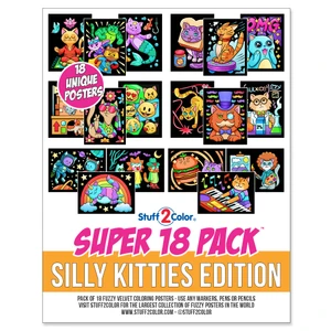 Pick 3 - Create Your Own Bundle of 54 Fuzzy Coloring Posters (Group Arts and Crafts, After School, Care Facilities)
