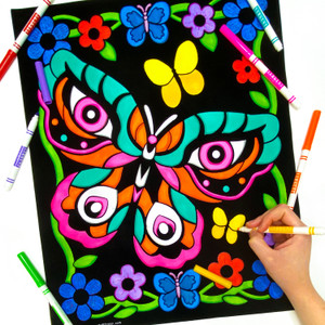 Butterfly Eyes - Fuzzy Coloring Poster for Kids and Adults