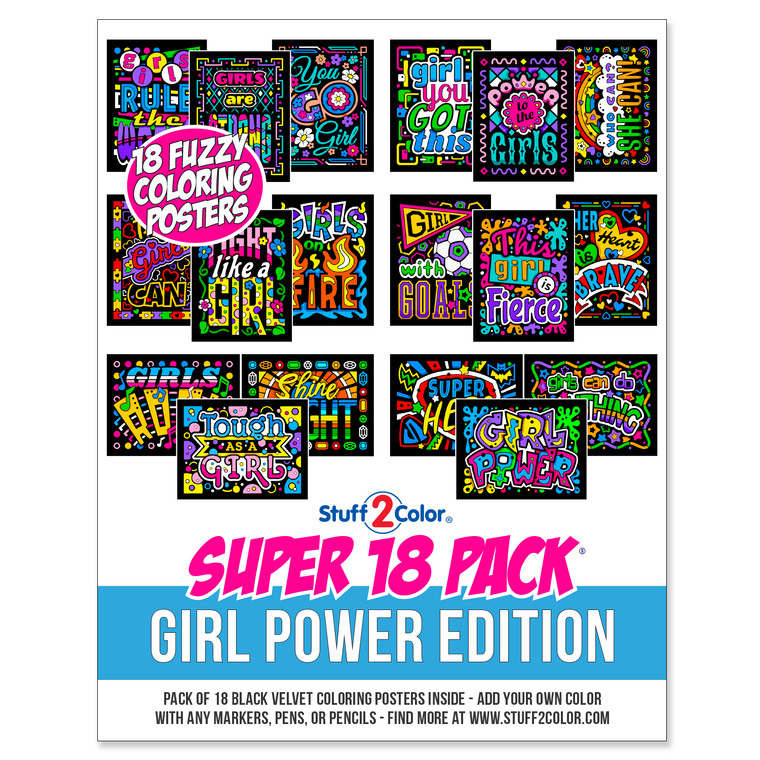 Girl Power Super 18 Pack of Velvet Posters | Stuff2Color