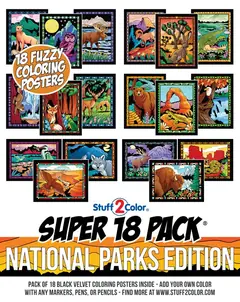 Super 18 Pack of fuzzy velvet coloring posters