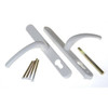 68mm UPVC Door Handles to suit Fullex system, 68mm centre, 215mm screws, Lever/Lever in White Fab and Fix