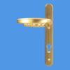Atlanta UPVC Door Handles, 92mm centre, 122mm screws, Lever/Lever in Anodised Gold 
