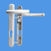 Windsor UPVC Door Handles, 92mm centre, 122mm screws, Lever/Lever, in Hardex Satin Silver