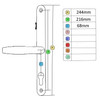 Fullex Lever Moveable Pad with a Snib Centres/PZ 68mm Screw Centres 215mm Backplate 244mm x 30mm - SL97LPSNS