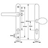 Fab and Fix Balmoral Centres/PZ 62mm pad side 92mm lever side Screw Centres 211mm Backplate 240mm x 30mm - DLMHANLPBC