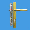 UPVC Door Handles, 92mm Centres, 122mm Screws, Lever/Lever in Anodised Gold - Birmingham Handles, Short Screw Centres