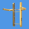 UPVC Door Handles, 92mm Centres, 122mm Screws, Lever/Lever in Anodised Gold - Birmingham Handles, Short Screw Centres 
