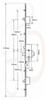 Fuhr 859 Type 19 Multipoint 2 Hooks and 4 Rollers 1247mm b/w outer rollers Split Spindle S/S, 35mm Backset