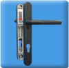 UPVC Door Handles, 92mm Centres, 122mm Screws, Lever/Lever in Black - Birmingham Handles, Short Screw Centres