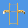 70mm UPVC Door Handles (to suit Ferco system), 70mm centre, 180mm screws, Lever/Lever in Anodised Gold 