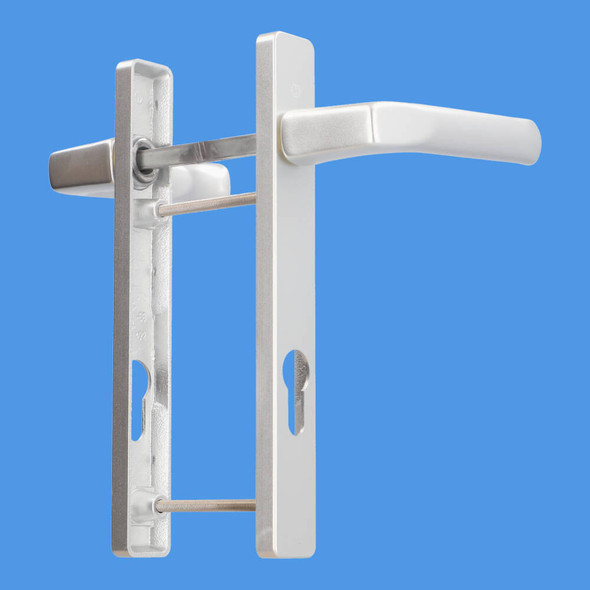Hoppe London UPVC Door Handles - 92mm centre, 122mm screws, Lever/Lever in Anodised Silver 