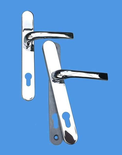 Door Handles with Concealed Screws – 92mm Centre, 211mm Screws in Polished Chrome