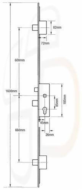 Corbin Multipoint 3 Deadbolts, 50mm Backset