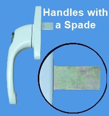 Window handkes with blades / spades to suit aluminum or UPVC windows