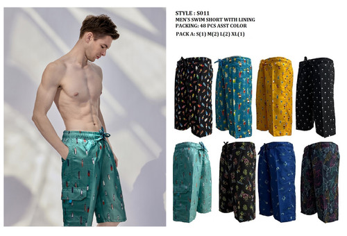 MEN'S SWIM SHORT WITH LINING S011