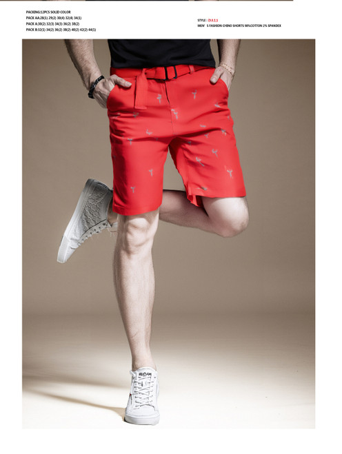 MEN'S PRINTED CHINO SHORTS WITH BELT DA13
