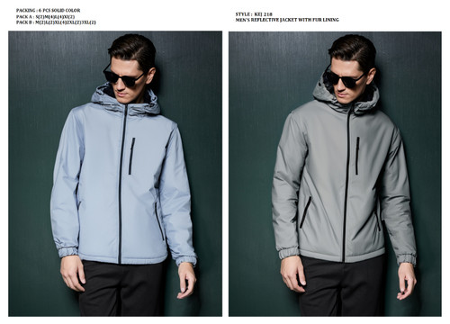 MEN'S REFLECTIVE JACKET WITH FUR LINING KEJ218