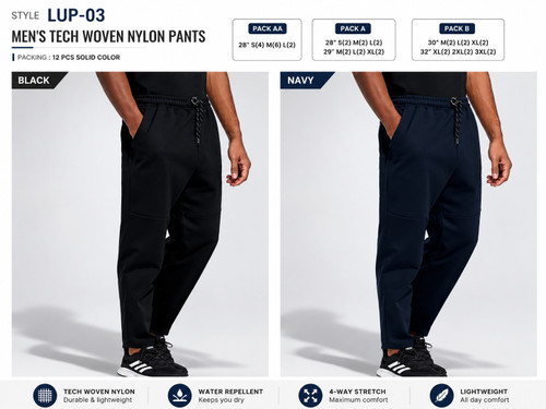 MEN'S TECH WOVEN CARGO  NYLON PANTS  LUP-03