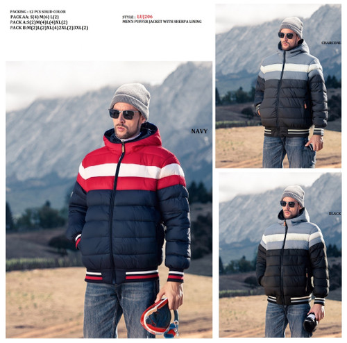 MEN'S JACKET WITH SHERPA LINING LUJ-206