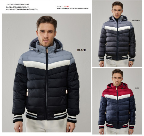 MEN'S JACKET WITH SHERPA LINING LUJ-207