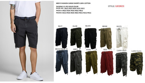MEN'S FASHION CARGO SHORT WITH BELT LU-2021