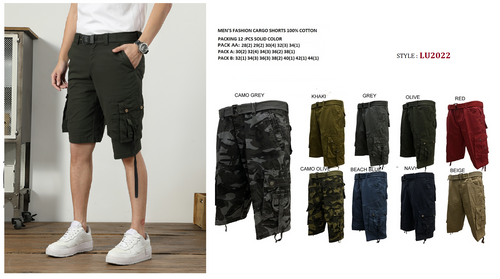 MEN'S FASHION CARGO SHORT WITH BELT LU-2022