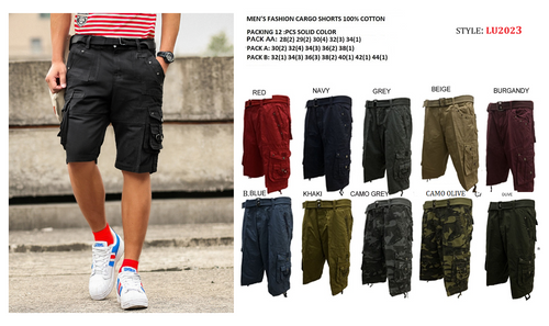 MEN'S FASHION CARGO SHORT WITH BELT LU-2023