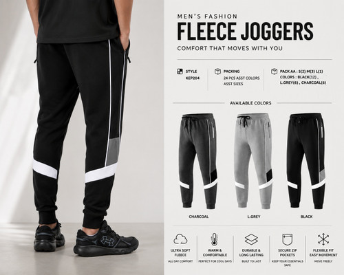 MEN'S FASHION FLEECE SWEATPANT KEP204