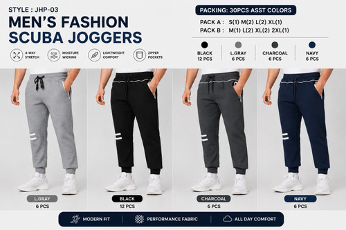 MEN'S FASHION SCUBA JOGGERS JHP03