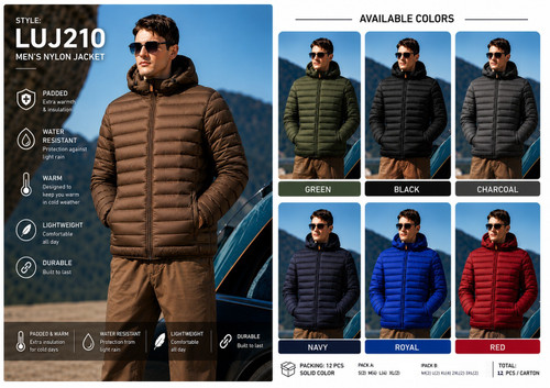MEN'S NYLON BUBBLE JACKET LUJ-210