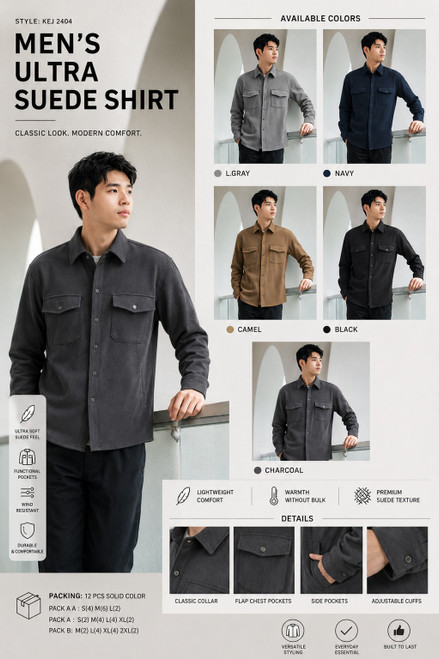 MEN'S ULTRASUEDE SHIRT KES2404