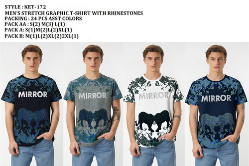 MEN'S STREATCH  GRAPHIC TOPS KET-172