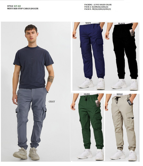 MEN'S RIB STOP CARGO JOGGER KT-02
