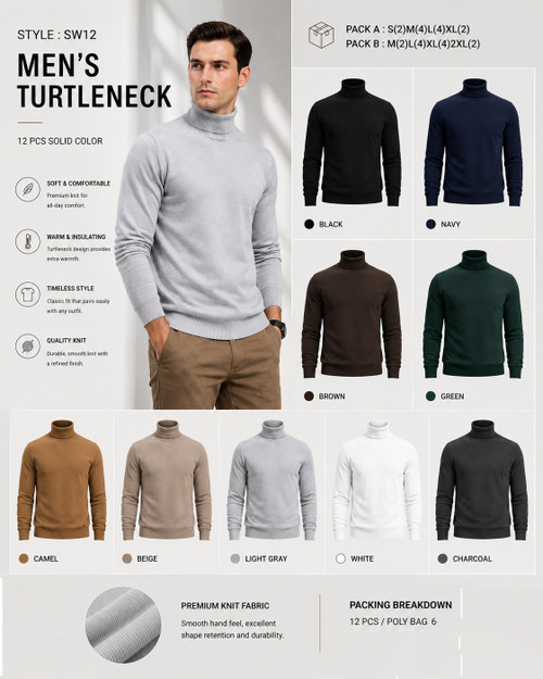 MEN'S TURTLENECK SWEATER  SW-12