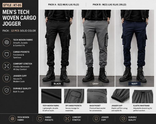 MEN'S TECH WOVEN CARGO JOGGER KT05