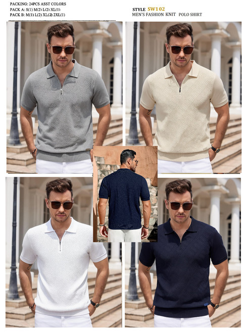 MEN'S FASHION KNIT POLO SW-102