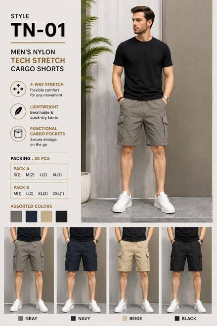 MEN'S NYLON STRETCH SHORTS TN-01