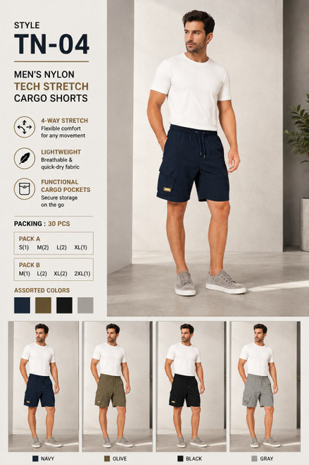 MEN'S NYLON STRETCH SHORTS TN-04
