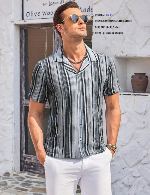 MEN'S FASHION CROCHET SHIRT YA-14