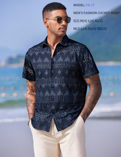 MEN'S FASHION CROCHET SHIRT YA-17